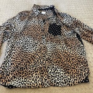 Chicos leopard and polka dot top